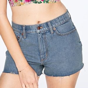 PINK VS High Rise Cut Jean Shorts Light Wash 31
